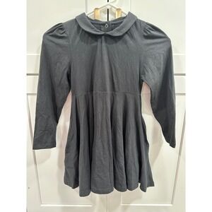 Holley‎ + Sage Girls Gray Knit Dress Peter Pan Collar Pockets Size 7